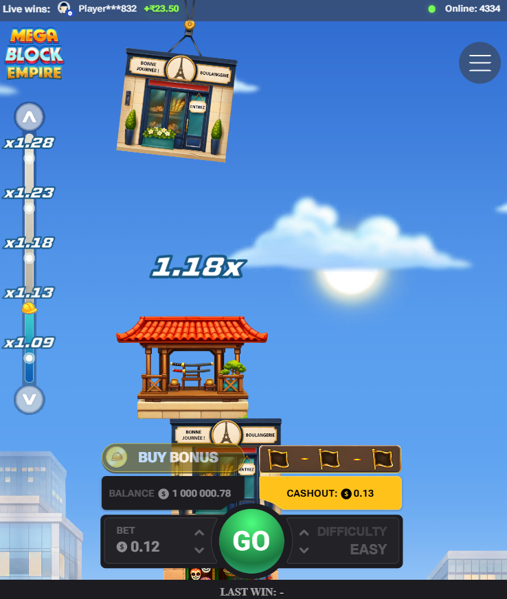 MegaBlock Empire na mobile vo vertikálnom zobrazení