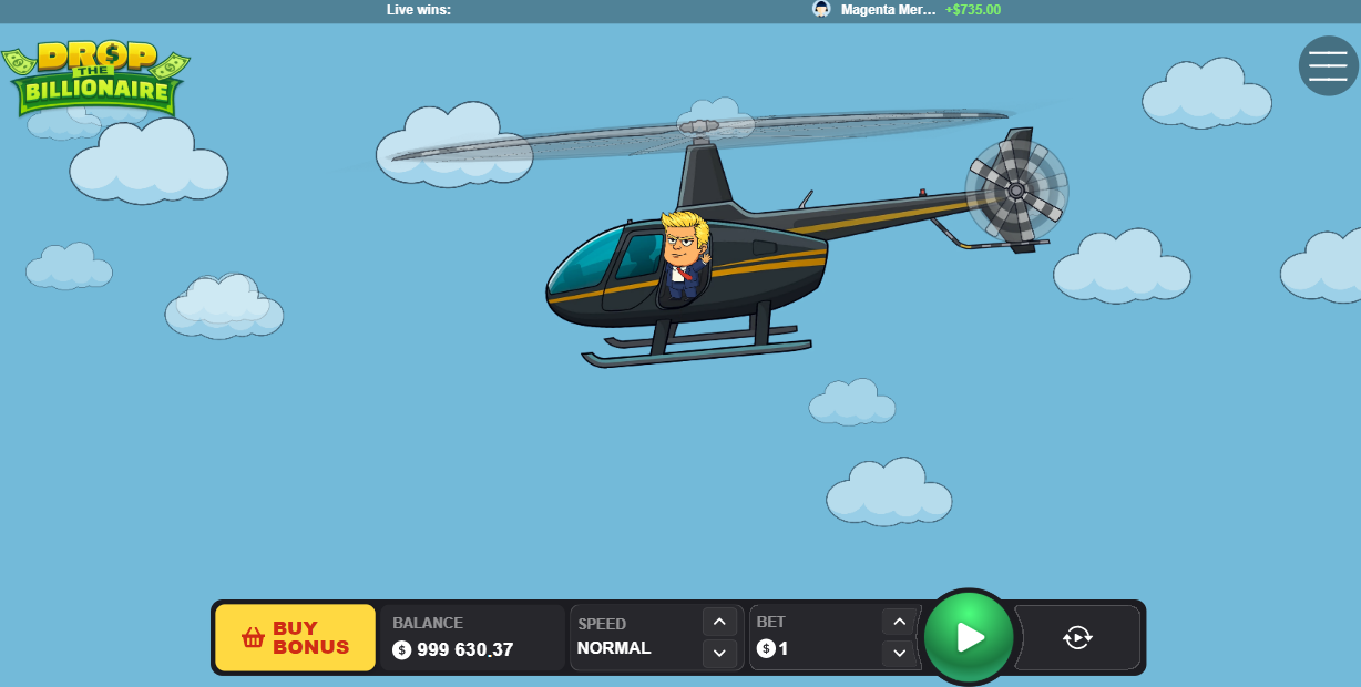Helikoptéra na začiatku kola v Drop The Billionaire